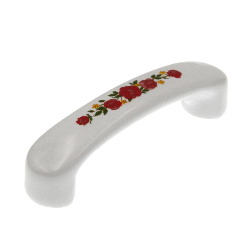 Amerock Hardware 3cc Ceramic Cabinet Handle Pull in White, Red BP937-CW3
