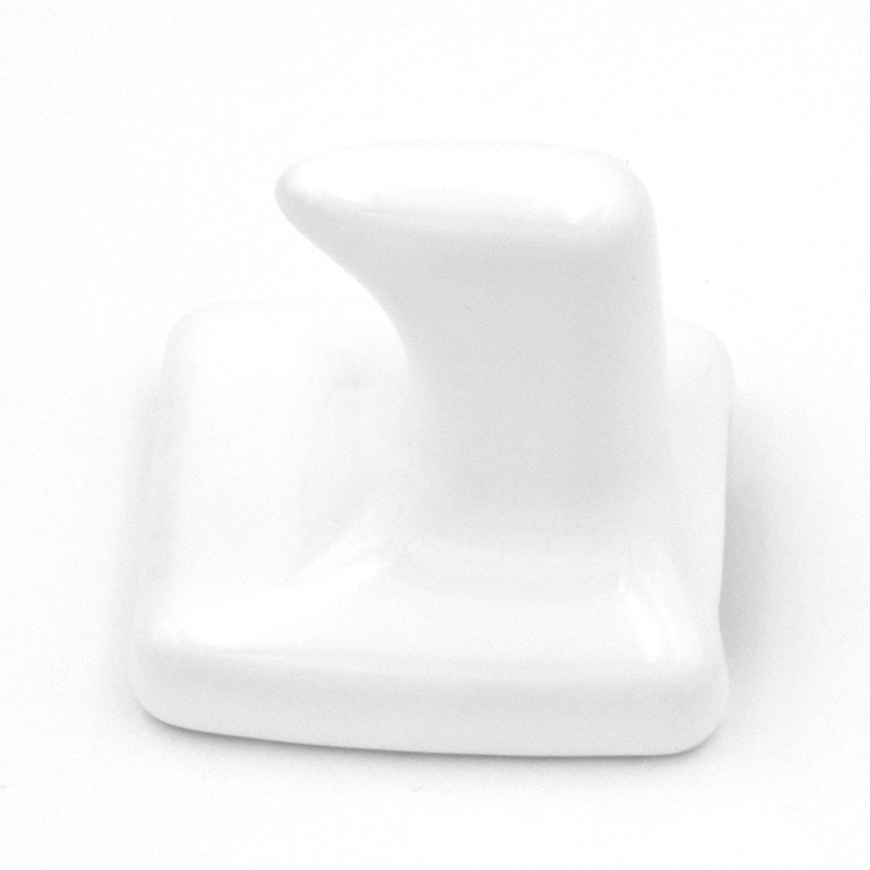 P27410-W White Ceramic Single Coat Hooks 2 1/2 Projection Belwith Hickory