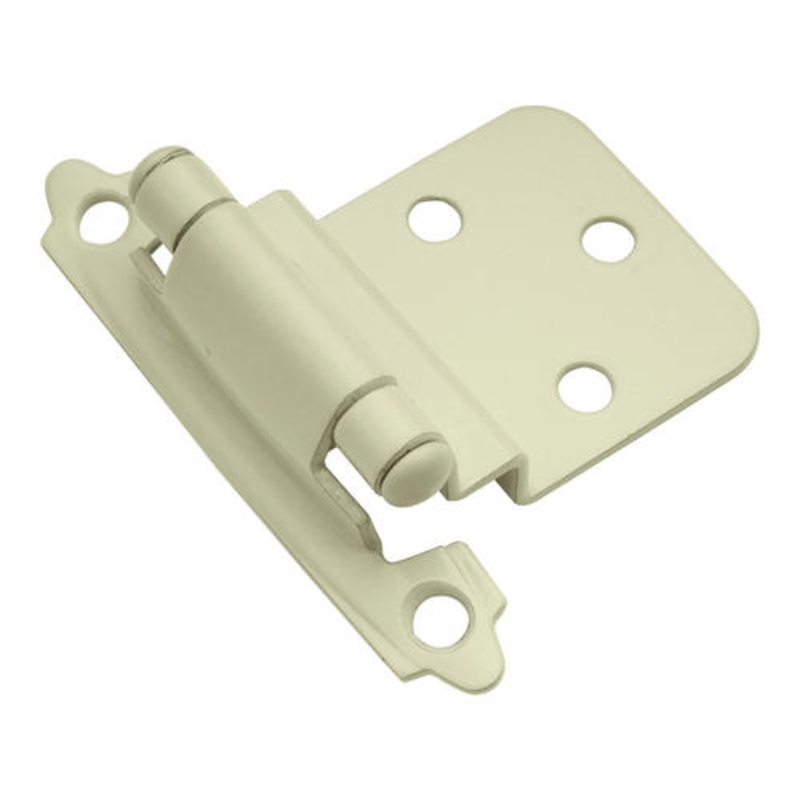 Pair Almond Powder P143-A3 Hickory 3/8 Inset Self-Closing Cabinet Hinges