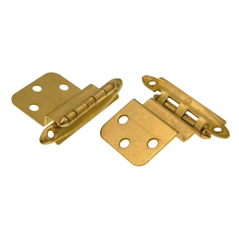 Pair Amerock 3/8 Inset Hinge Bright Brass Face Mount Free Swinging BPR34173