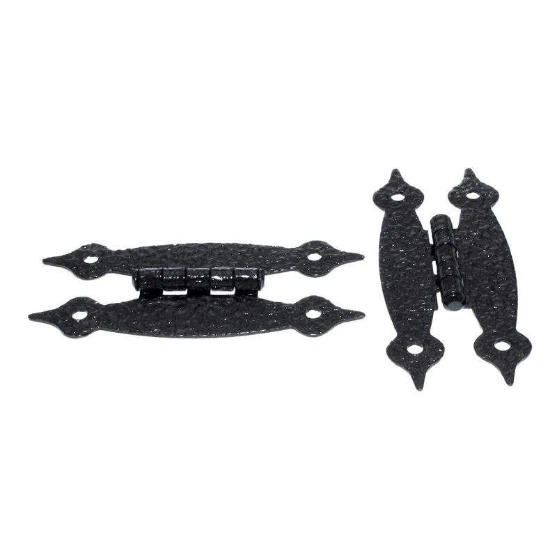 Pair Hickory Surface Mount Colonial Black Flush H Cabinet Hinges P106-CB