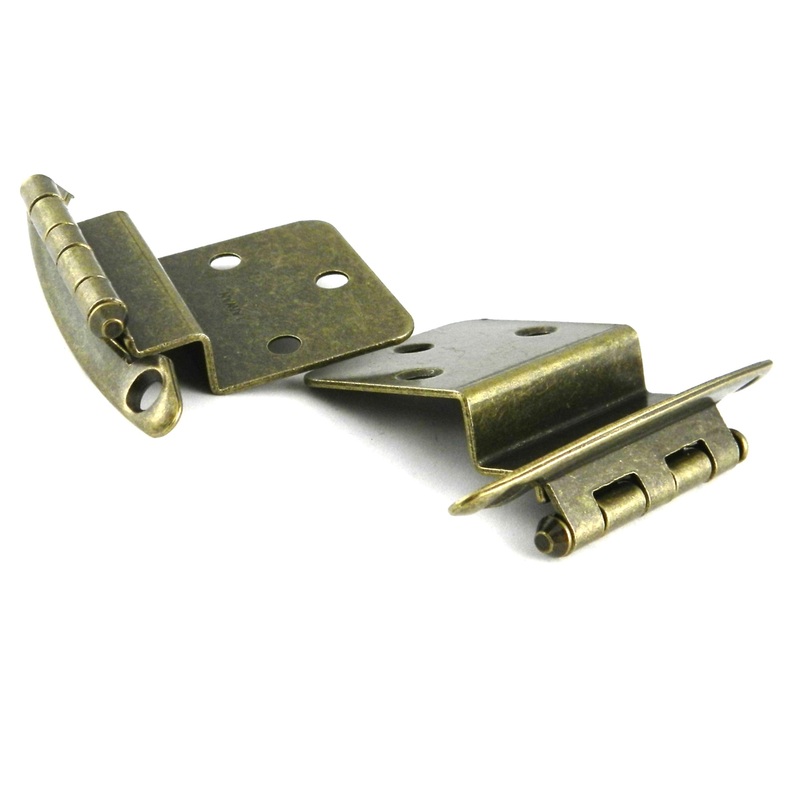 Pair of 28005 Antique Brass 3/8 Inset Cabinet Hinges from Laurey Hardware