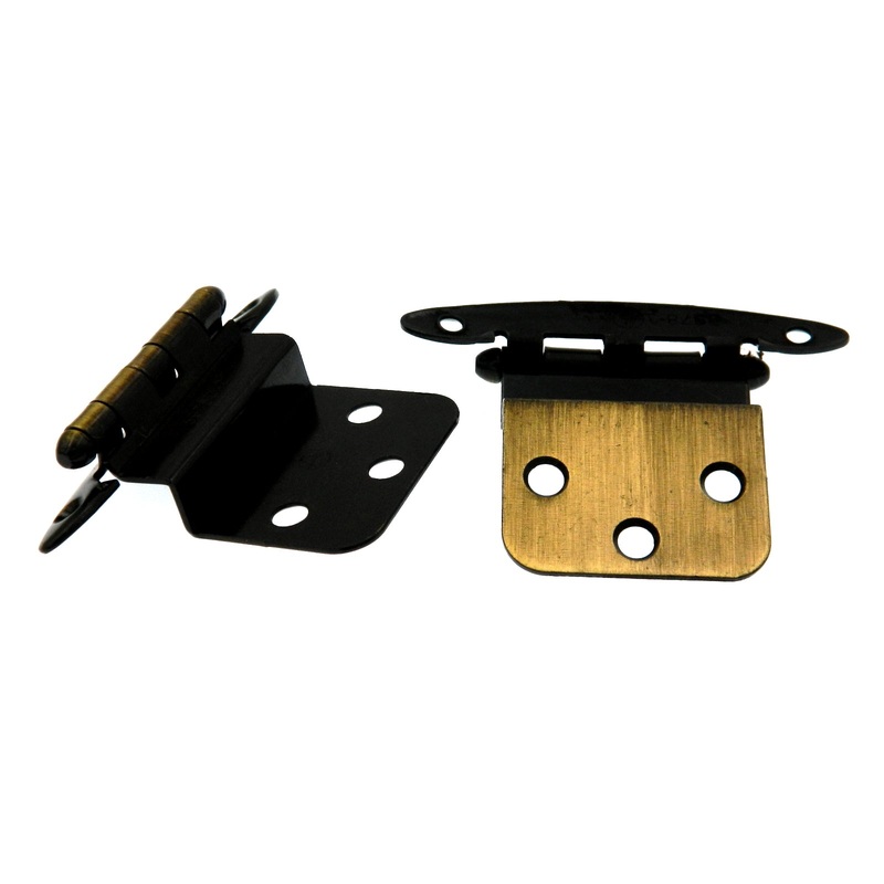 Pair of Amerock 69195 Antique Brass Non Self-Closing 3/8 Inset Cabinet Hinges
