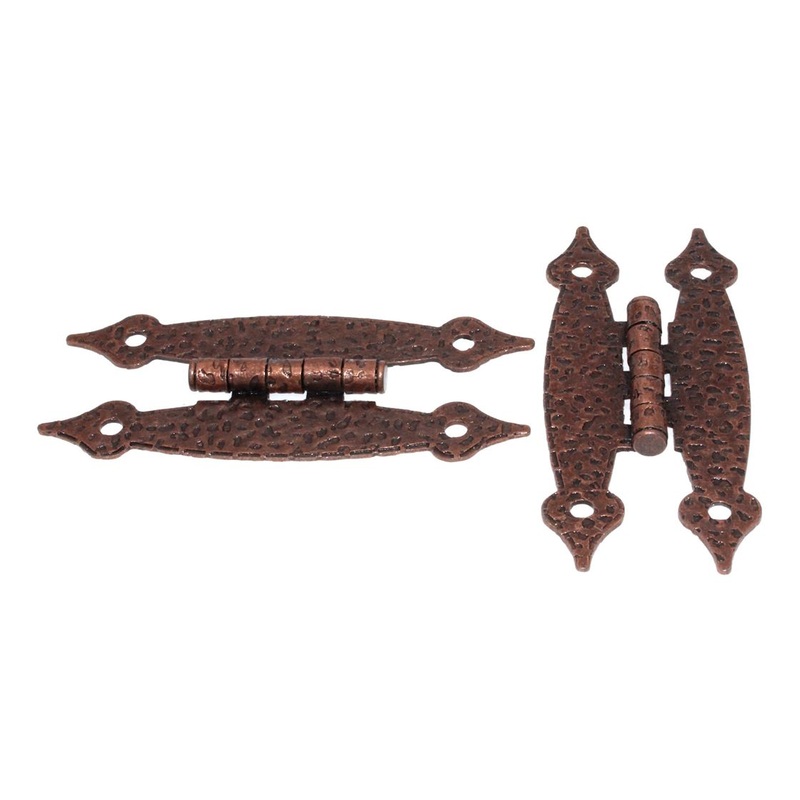 Pair of Hickory Antique Copper Colonial Cabinet H Surface Mount Hinges P106-AC