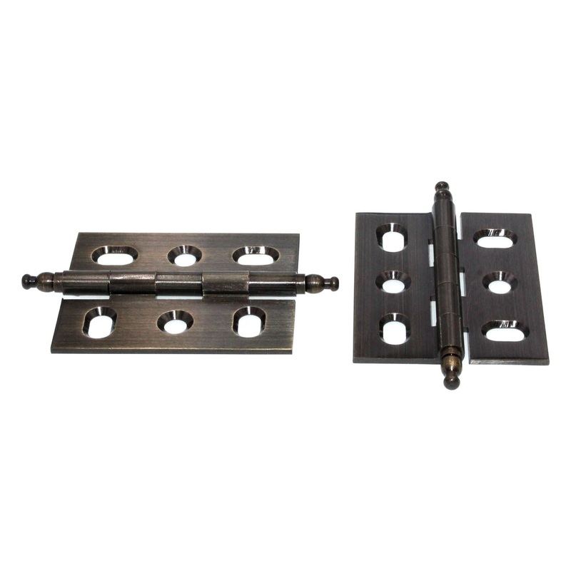 Pair of Hickory Hardware Antique Brass 2 Joint Mortise Butt Hinges P8290-AB