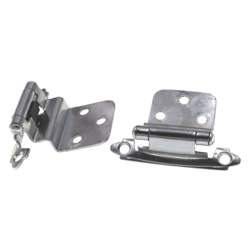 Pair of Hickory Hardware Chrome 3/8 Inset Self-Closing Cabinet Hinges P143-26