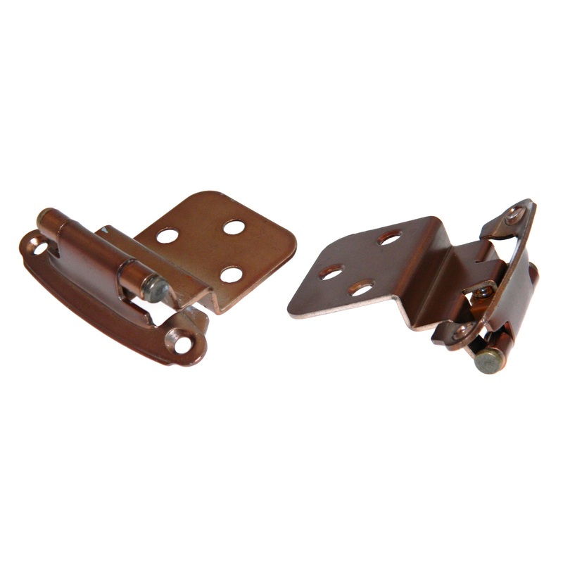 Pair Satin Bronze P243-SBZ Hickory 3/8 Inset Self-Closing Cabinet Hinges