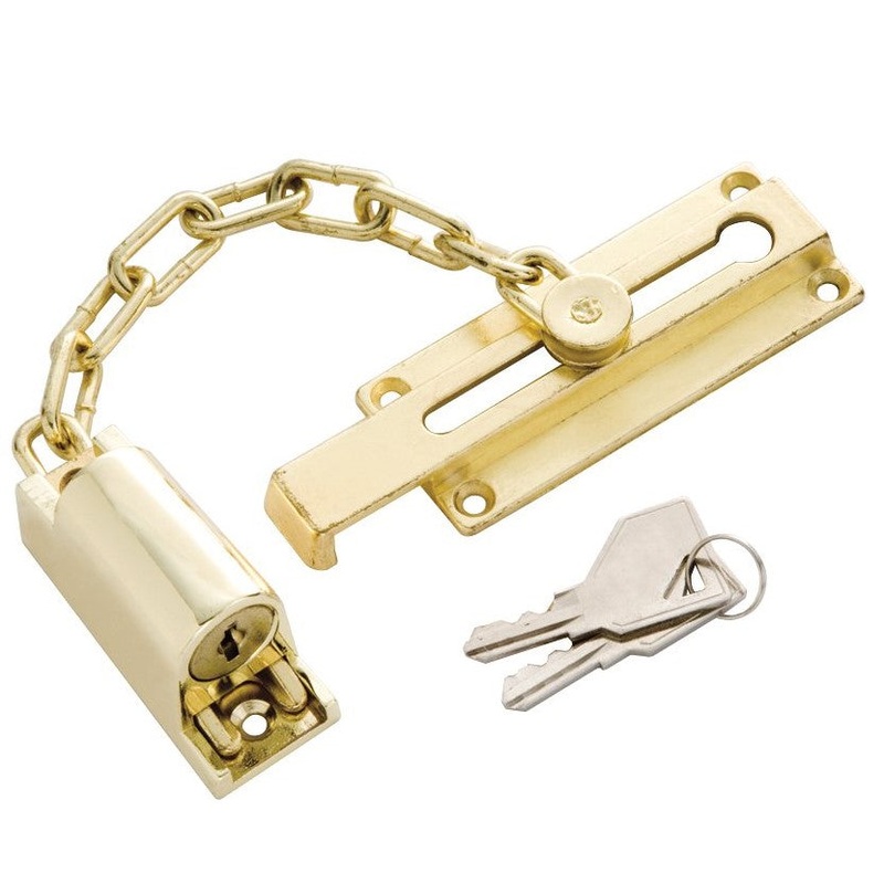 Polished Brass 4 Keyed Chain Door Guard 1800-601 from Hickory
