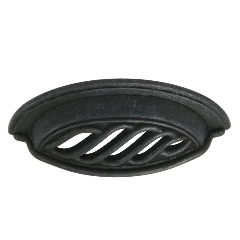 10 Pack Hickory Hardware Charleston Blacksmith Black Iron 3cc Drawer Cup Pulls PA1322-BI