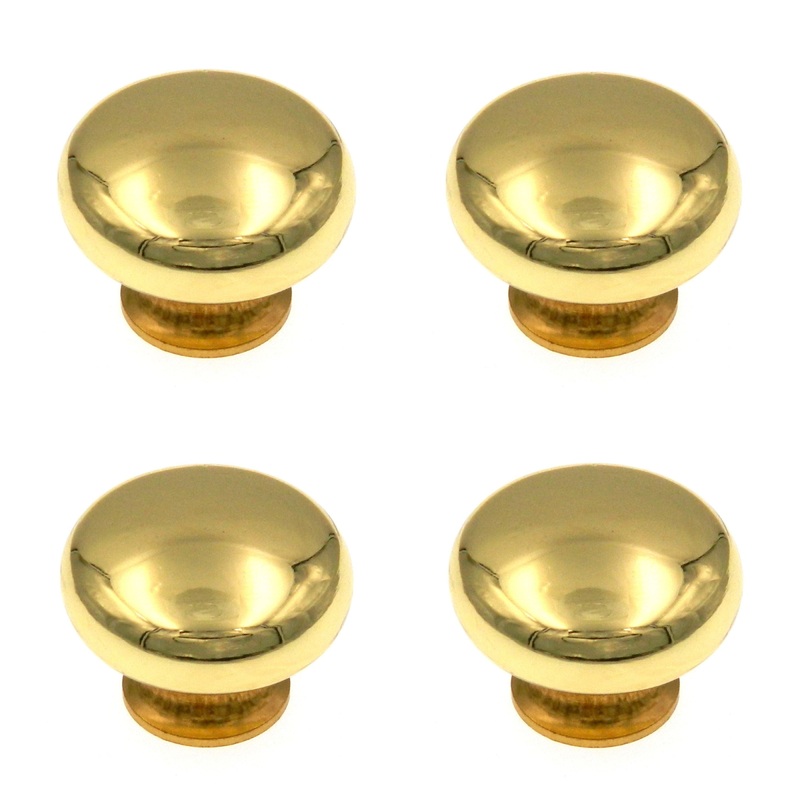 4 Pack Amerock BP770-3 Polished Brass 1 1/8 Round Cabinet Knob Pulls Allison