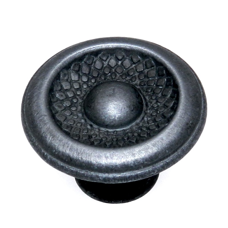 Hickory Gladstone 1 1/4 Satin Pewter Antique Transitional Round Cabinet Knob PA1117-SPA