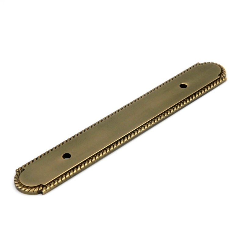 Hickory Hardware Annapolis Antique Brass Solid Brass 3 3/4cc Pull Backplate P110