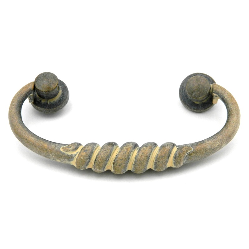 Hickory Hardware Manchester Blonde Antique 3cc Swirl Drawer Bail Pull P2022-BOA