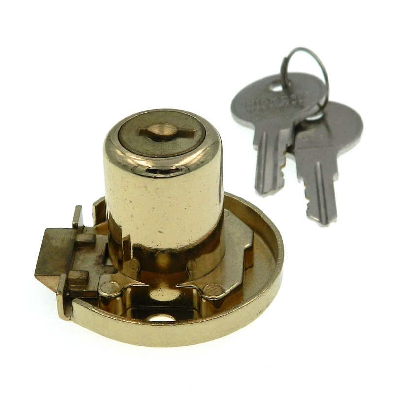 Hickory Hardware Polished Brass Self-Locking Cabinet Lock 1354 Max Thick. 7/8