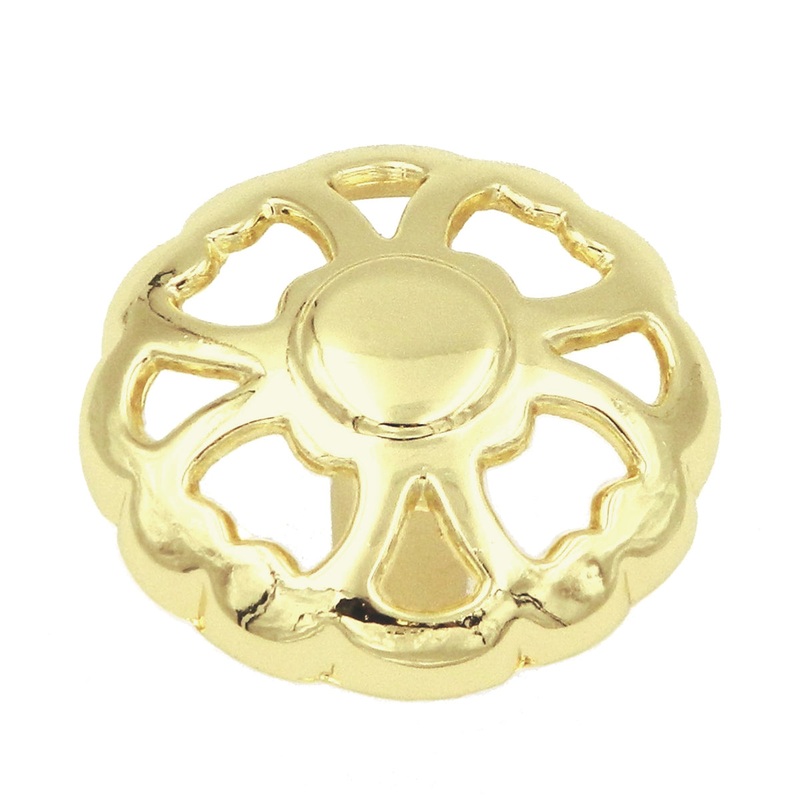 Hickory Hardware Queen Anne Polished Brass Ornate 1 1/2 Cabinet Knob P314-PB