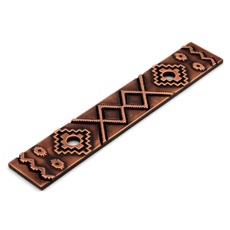 Hickory Hardware Southwest Lodge Antique Copper 3cc Handle Backplate P376-AC