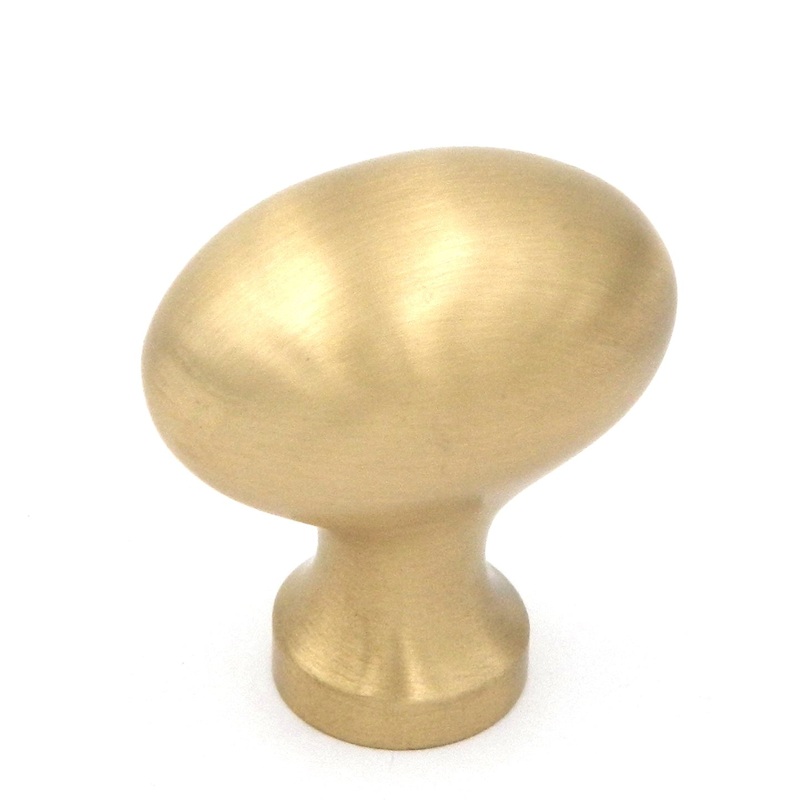Keeler Power & Beauty 1 1/4 Satin Brass Traditional Oval Cabinet Knob P9175-04