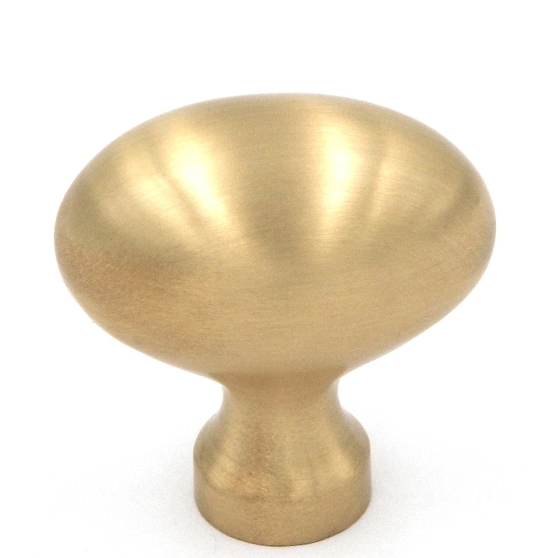 Keeler Power & Beauty 1 3/8 Satin Brass Traditional Oval Cabinet Knob P9176-04