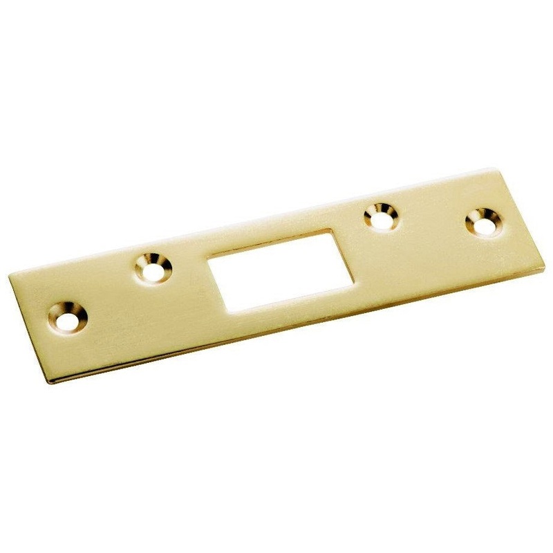 Polished Brass 4 7/8 Security Deadbolt Door Latch Strike 1012 Hickory
