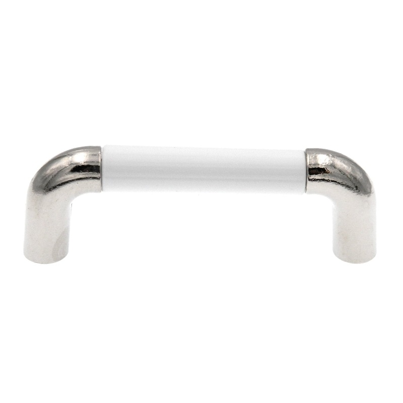 AmerockBP76269-WHEBWH14 Polished Chrome 3cc Cabinet Wire Pull with White Center