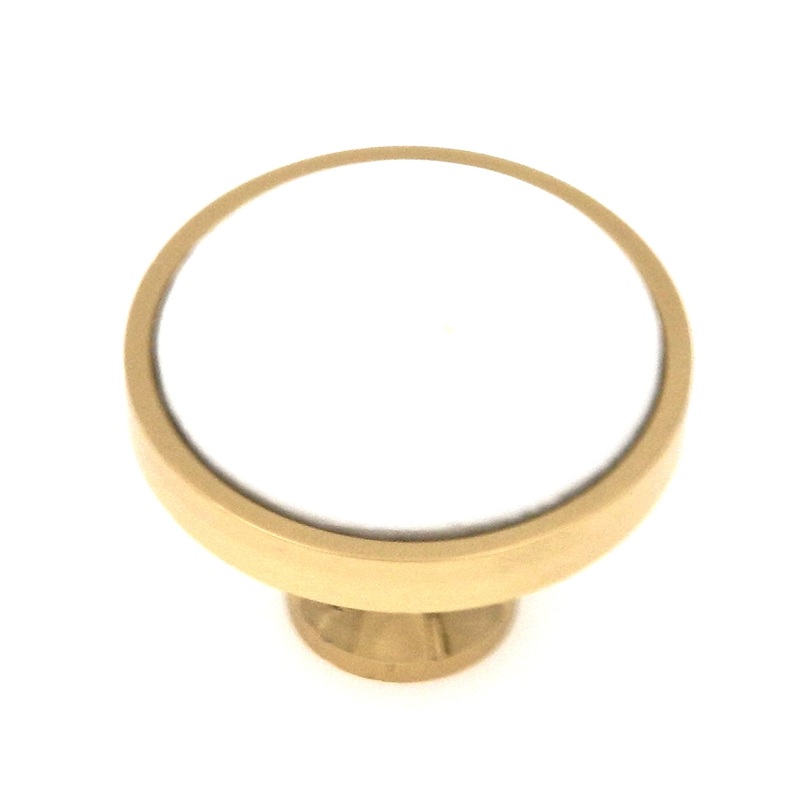 Belwith Hickory Hardware Milan White Solid Brass Porcelain Center 1 1/4 Knob P9825-W