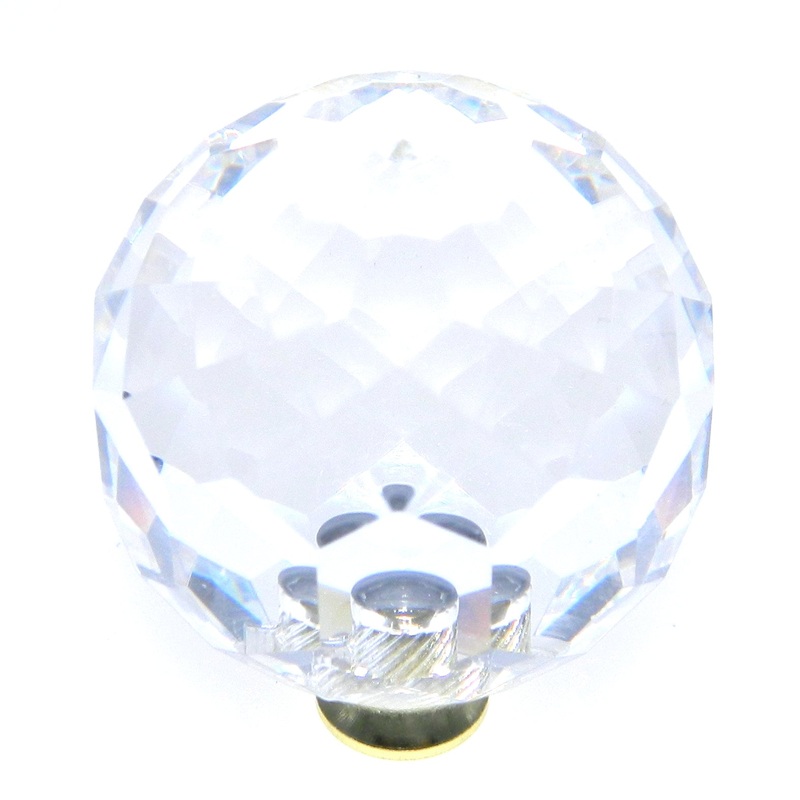 Belwith Keeler Crystal Palace Clear Crysacrylic 1 1/2 Knob P40-CA3 with Brass Base