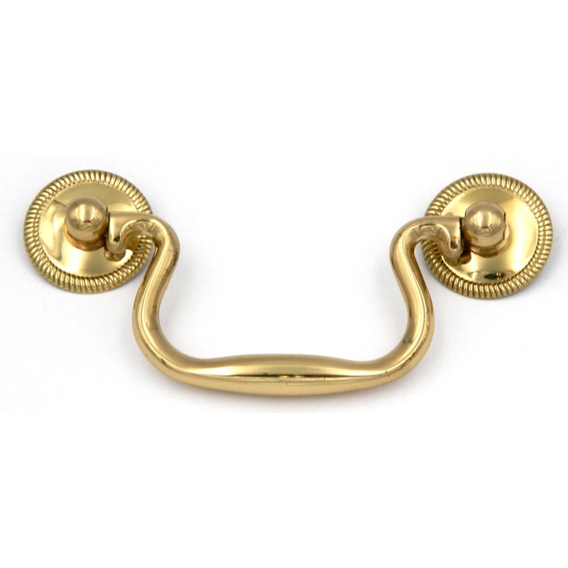 Belwith Keeler Manor House Polished Brass Solid Brass 3cc Swing Bail Pull P20