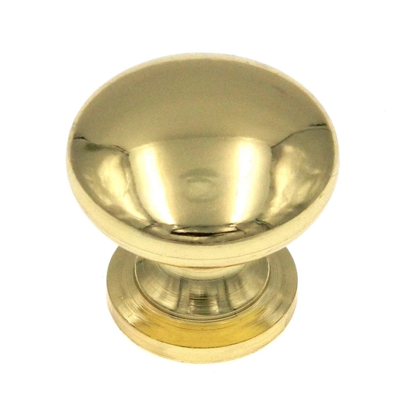 Brainerd Builder Polished Brass Designer 1 Round Cabinet Knob 69145