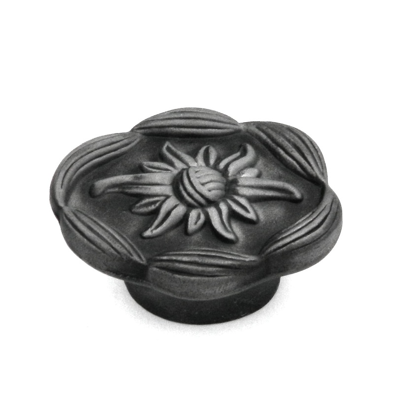 Hickory Hardware Foxglove Satin Pewter Antique 2 Oval, 3/4cc Flower Knob Pull PA1111-SPA