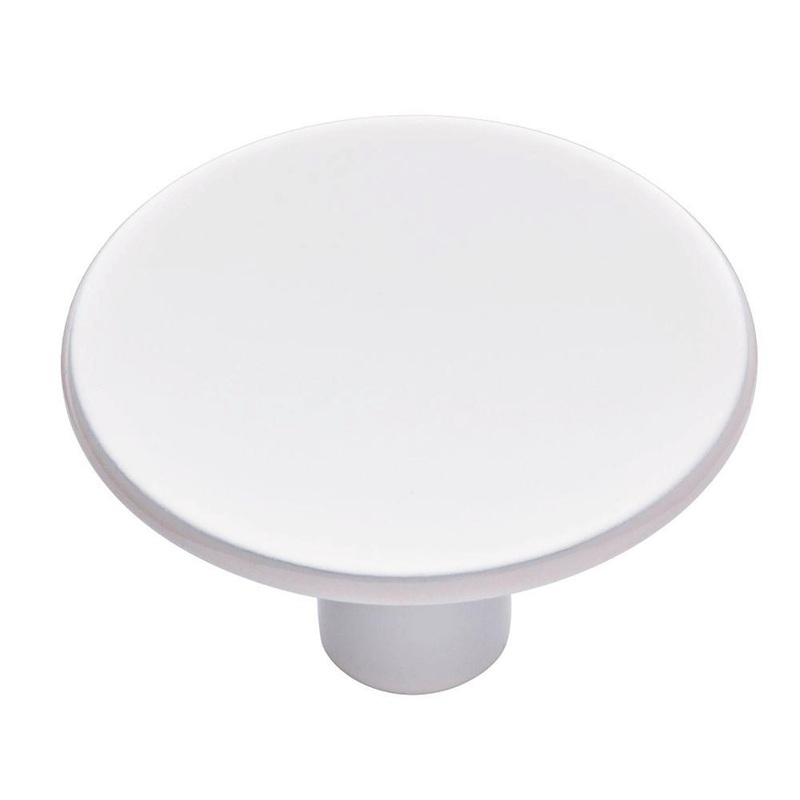 Liberty Flared White Round 1 1/2 Knob P37597C-W-CP