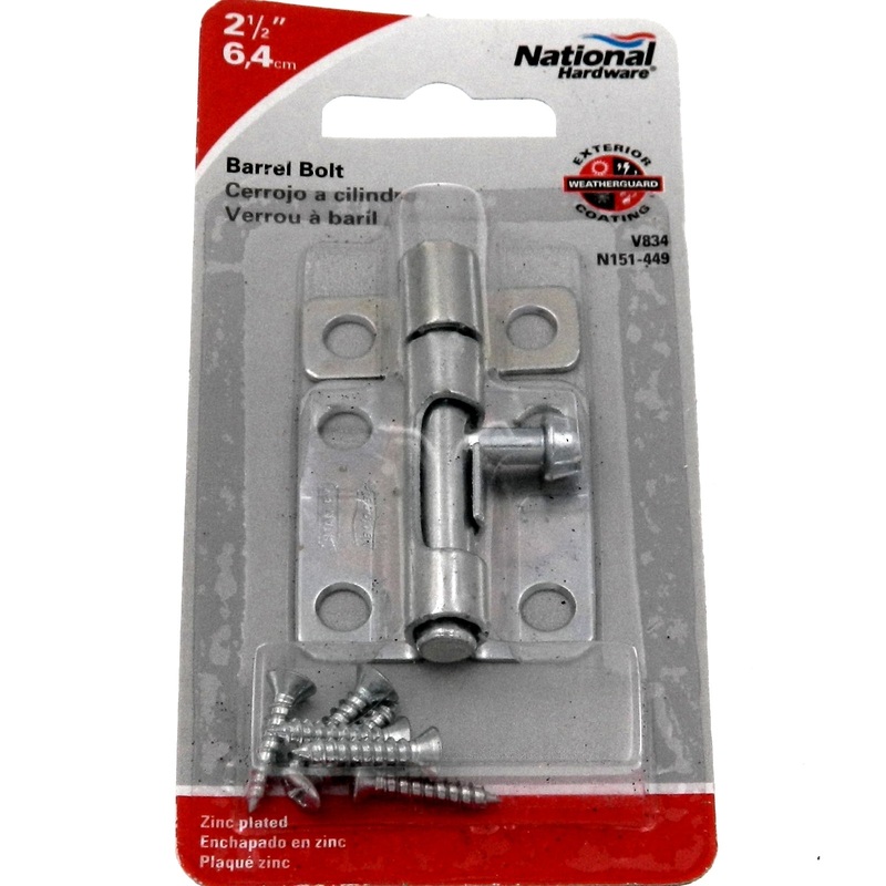 National Hardware Barrel Bolt Latch 5/16 Bolt Zinc Plated N151-449