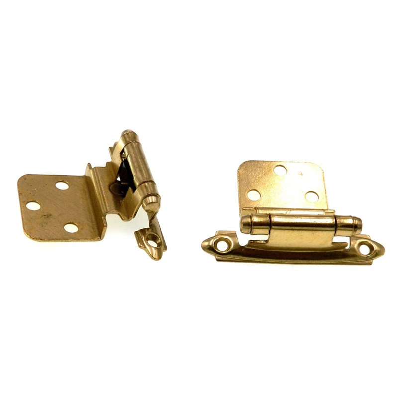 Pair of Amerock Polished Brass Self-Closing 3/8 Inset Cabinet Hinges BP3428-3
