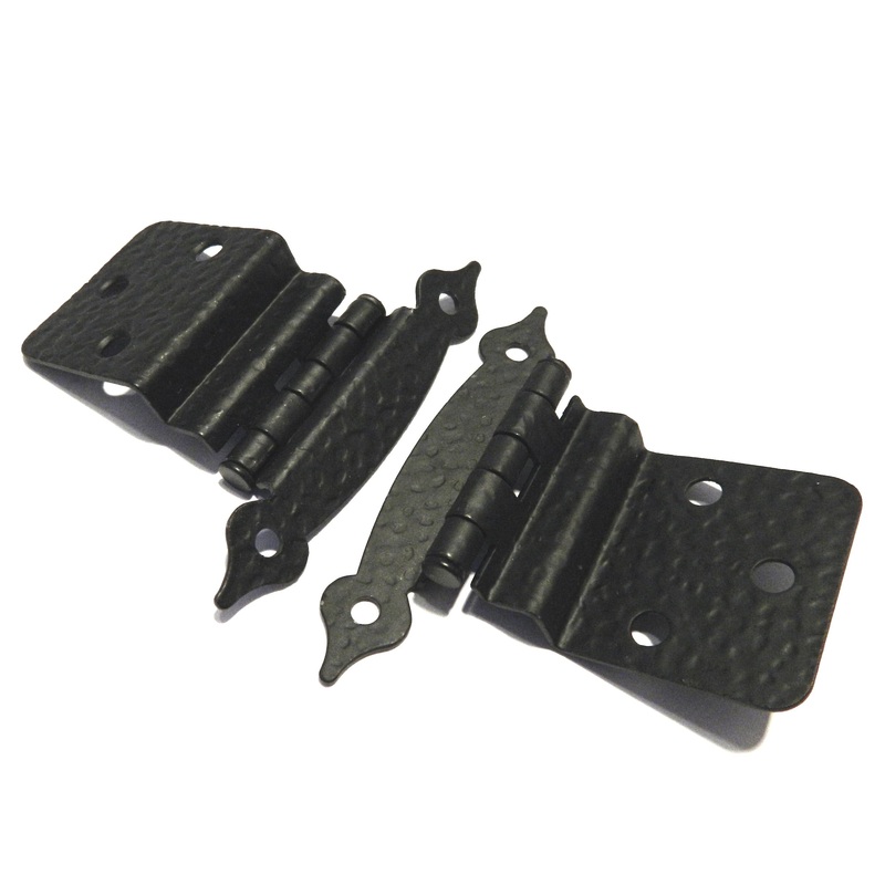 Pair of Hickory Hardware Face Mount Colonial Black 3/8 Inset Hinges P105-CB