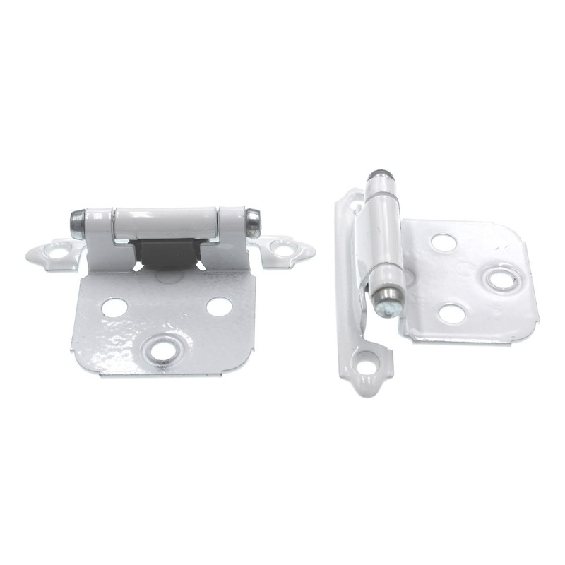 Pair of White Self-Closing Overlay Face Mount Cabinet Hinges Amerock BP7139-W