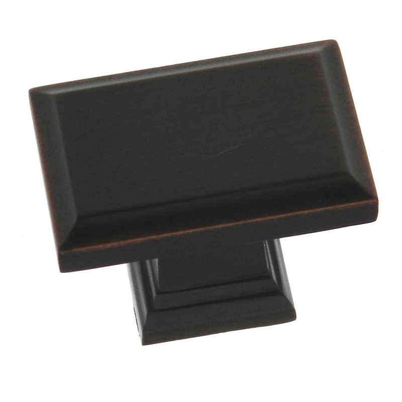 10 Pack Allen + Roth Gladden Oil-Rubbed Bronze Etched Rectangle 1 1/2 Knob 40921