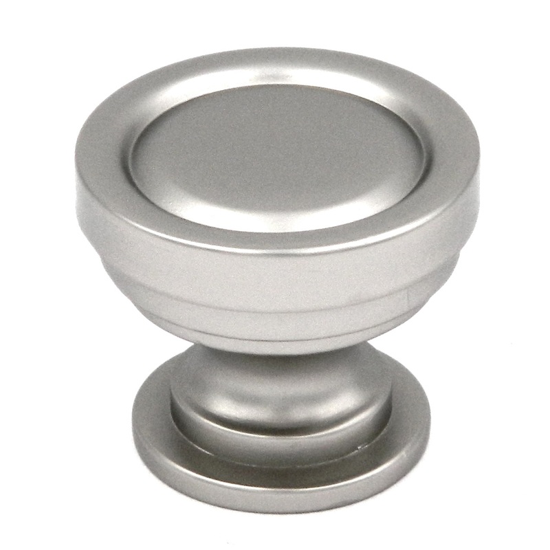 10 Pack Hickory Hardware Guild 1 1/4 Flat Nickel Round Ringed Cabinet Knob P3153-FN