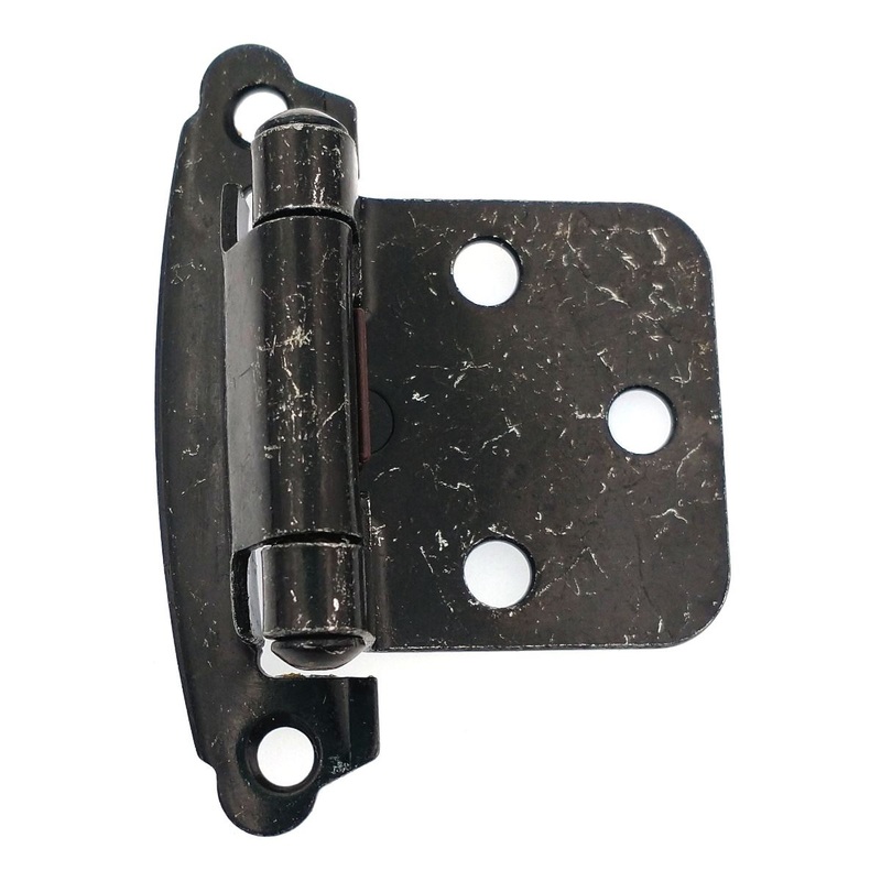 10 Pair Variable Overlay Face Mount Self-Closing Cabinet Hinges Black