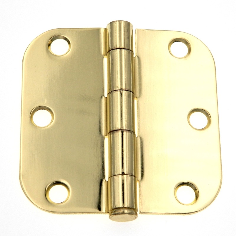 3 Pack Warwick 3 Door Hinge, 5/8 Radius Corner, Polished Brass DA3010PB