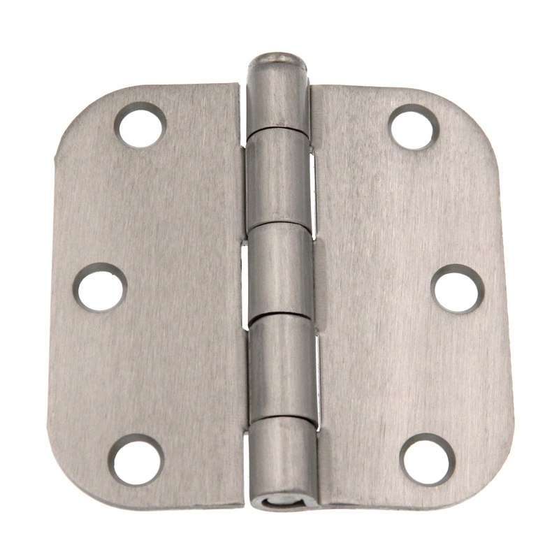 3 Pack Warwick 3 Door Hinge, 5/8 Radius Corner, Satin Nickel DA3010SN