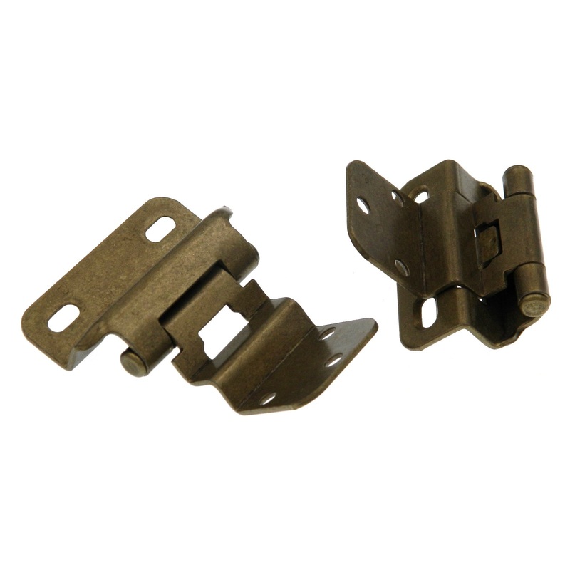 Pair of Amerock Burnished Brass Partial Wrap 3/8 Inset Hinges BP7565-BB