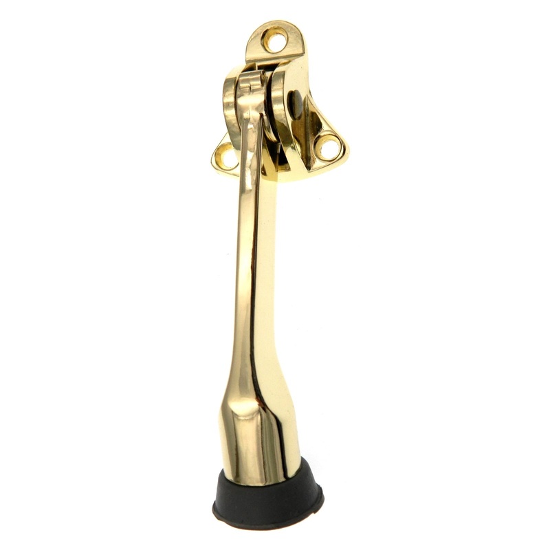 Warwick 4 Kickdown Door Holder Drop Down Doorstop, Polished Brass BH2016PB
