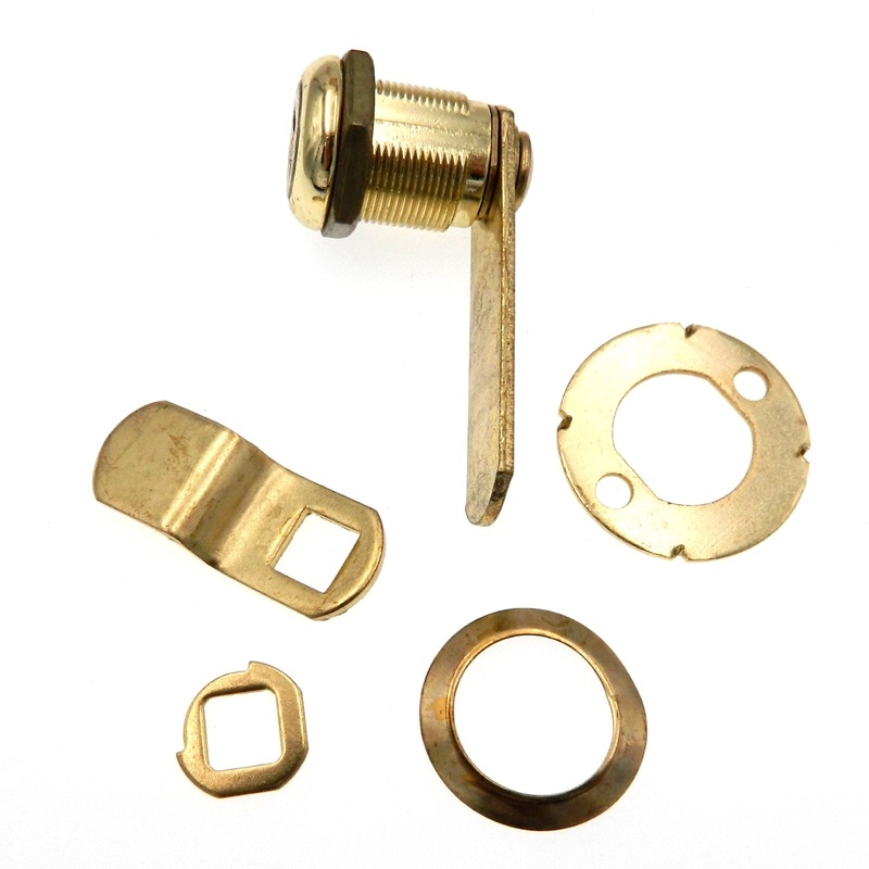 Warwick Cabinet & Drawer Lock, Max Thickness: 1/2, Polished Brass SH1038PB