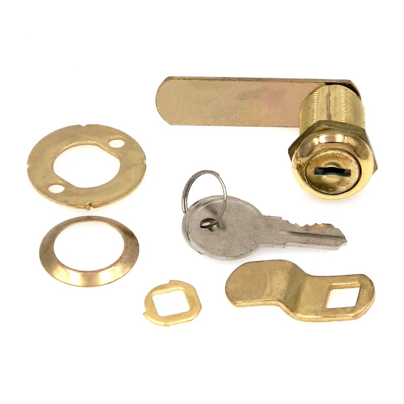 Warwick Cabinet & Drawer Lock, Max Thickness: 3/4, Polished Brass SH1039PB