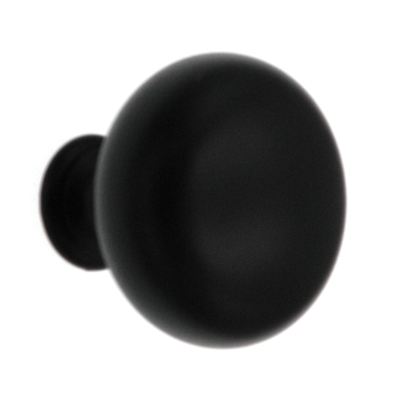 Warwick Contemporary Black 1 1/4 Smooth Round Cabinet Knob Pull DH1029BL