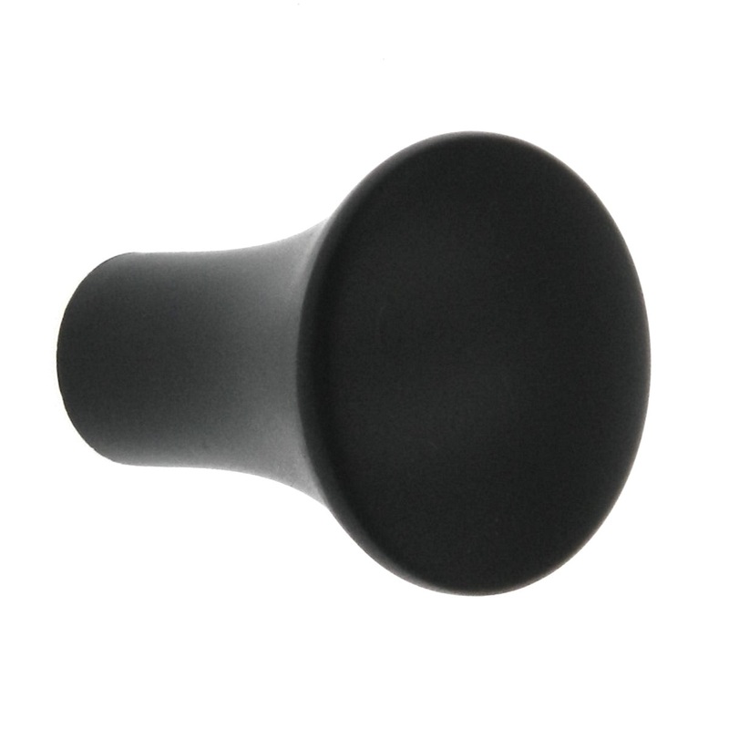 Warwick Contemporary Black 1 Solid Smooth Round Cabinet Knob Pull DH1026BL