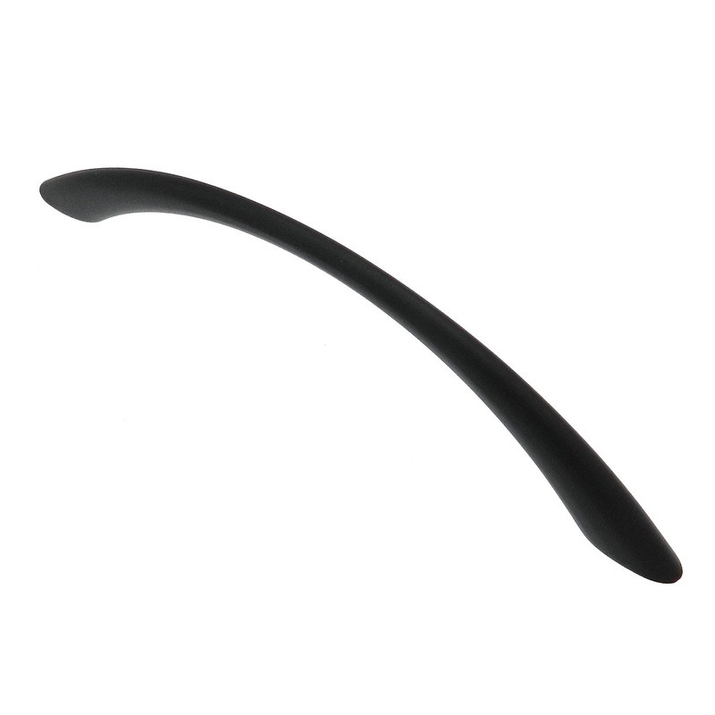 Warwick Contemporary Black 5 (128mm)cc Solid Arch Cabinet Handle Pull DH1021BL