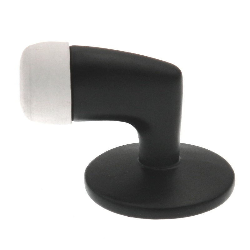 Warwick Goose Neck Floor Mount Doorstop 1 1/4 High, Black BH2009BL
