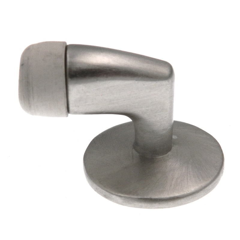Warwick Goose Neck Floor Mount Doorstop 1 1/4 High, Satin Nickel BH2009SN