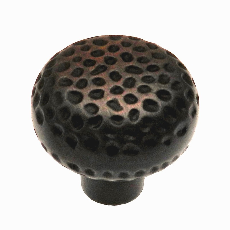 Warwick Rustic Bronze 1 1/4 Solid Hammered Round Cabinet Knob Pull DH1003BZ