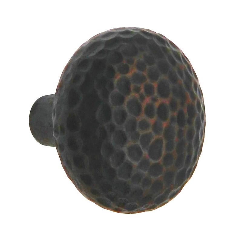 Warwick Rustic Bronze 1 3/8 Solid Hammered Round Cabinet Knob Pull DH1020BZ